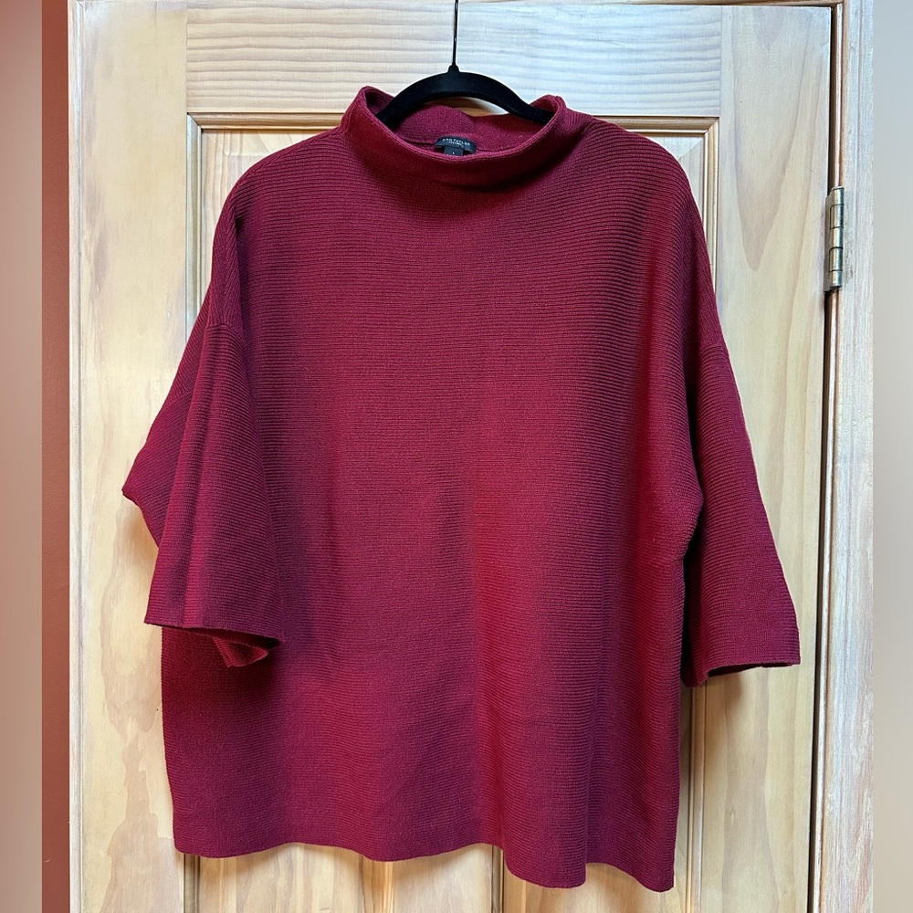 Ann Taylor Factory cranberry sweater